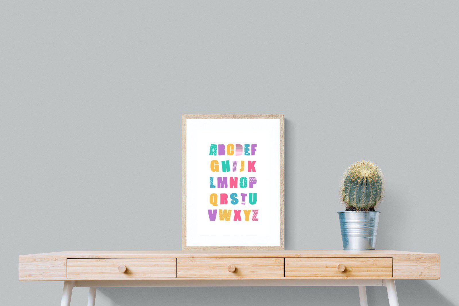 Alphabet-Wall_Art-45 x 60cm-Framed Print-Wood-Pixalot