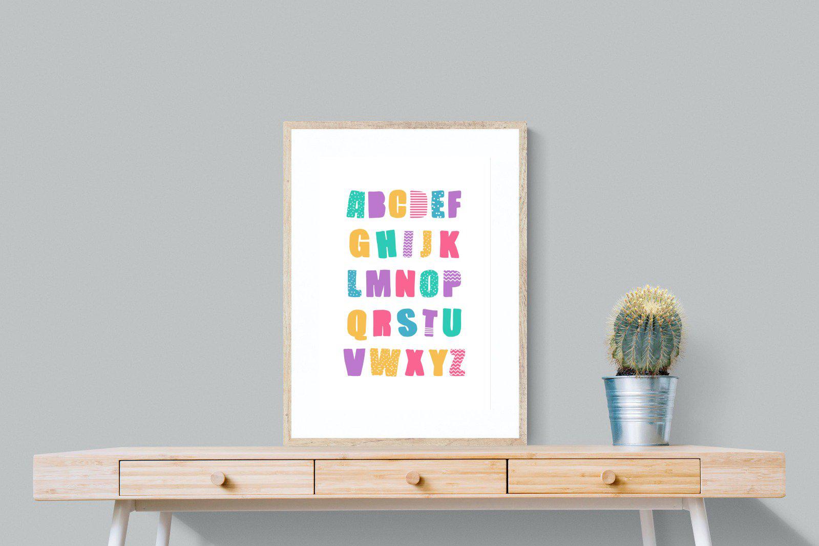 Alphabet-Wall_Art-60 x 80cm-Framed Print-Wood-Pixalot