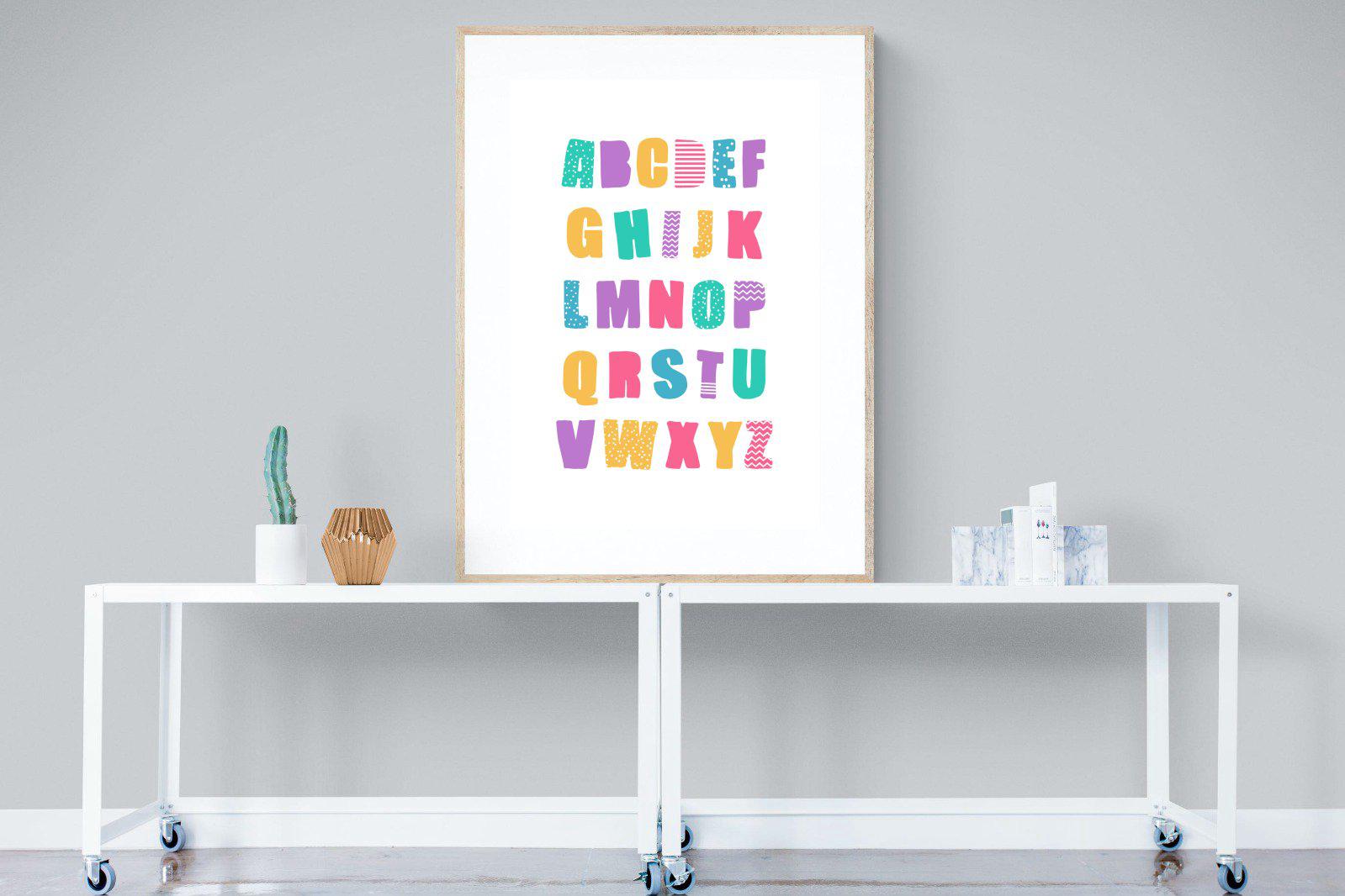 Alphabet-Wall_Art-90 x 120cm-Framed Print-Wood-Pixalot