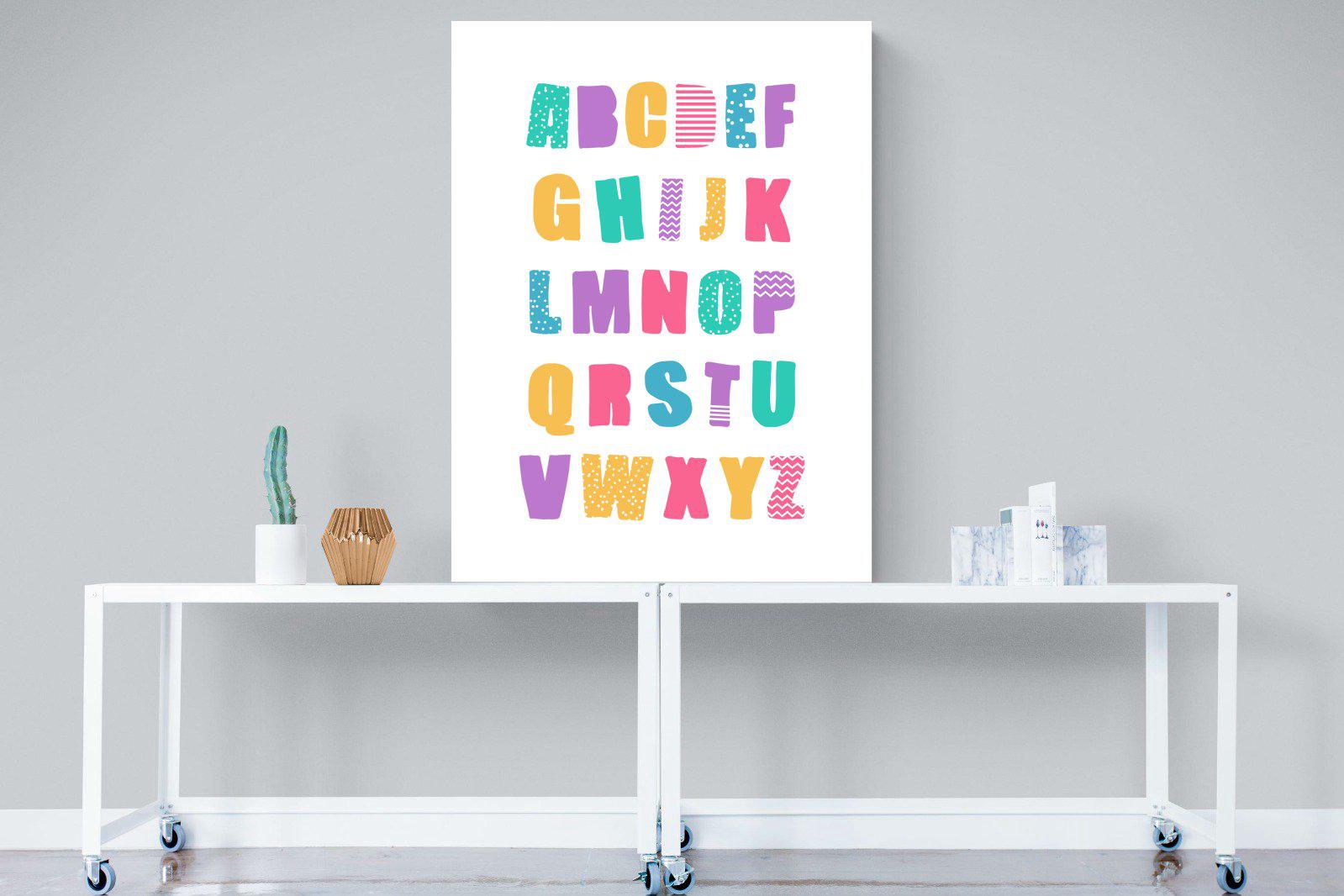 Alphabet-Wall_Art-90 x 120cm-Mounted Canvas-No Frame-Pixalot