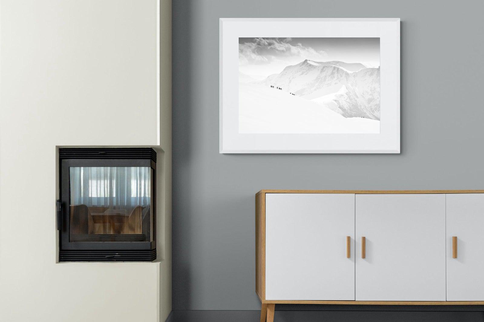 Alpinists-Wall_Art-100 x 75cm-Framed Print-White-Pixalot