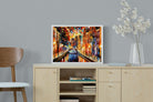 Amsterdam Night Canal-Wall_Art-60 x 45cm-Mounted Canvas-White-Pixalot