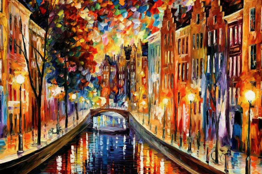 Amsterdam Night Canal-Wall_Art-Pixalot
