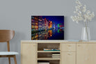 Amsterdam Night-Wall_Art-60 x 45cm-Mounted Canvas-No Frame-Pixalot