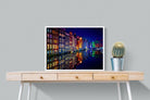 Amsterdam Night-Wall_Art-80 x 60cm-Mounted Canvas-White-Pixalot
