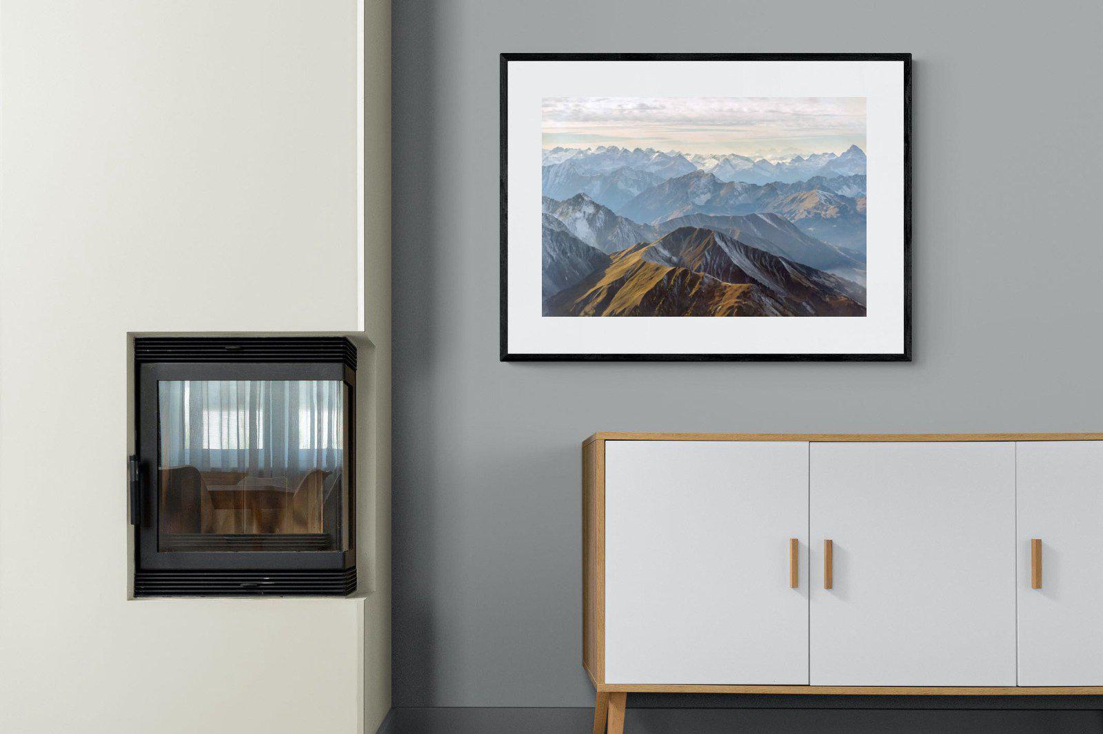 Andes Mountain-Wall_Art-100 x 75cm-Framed Print-Black-Pixalot