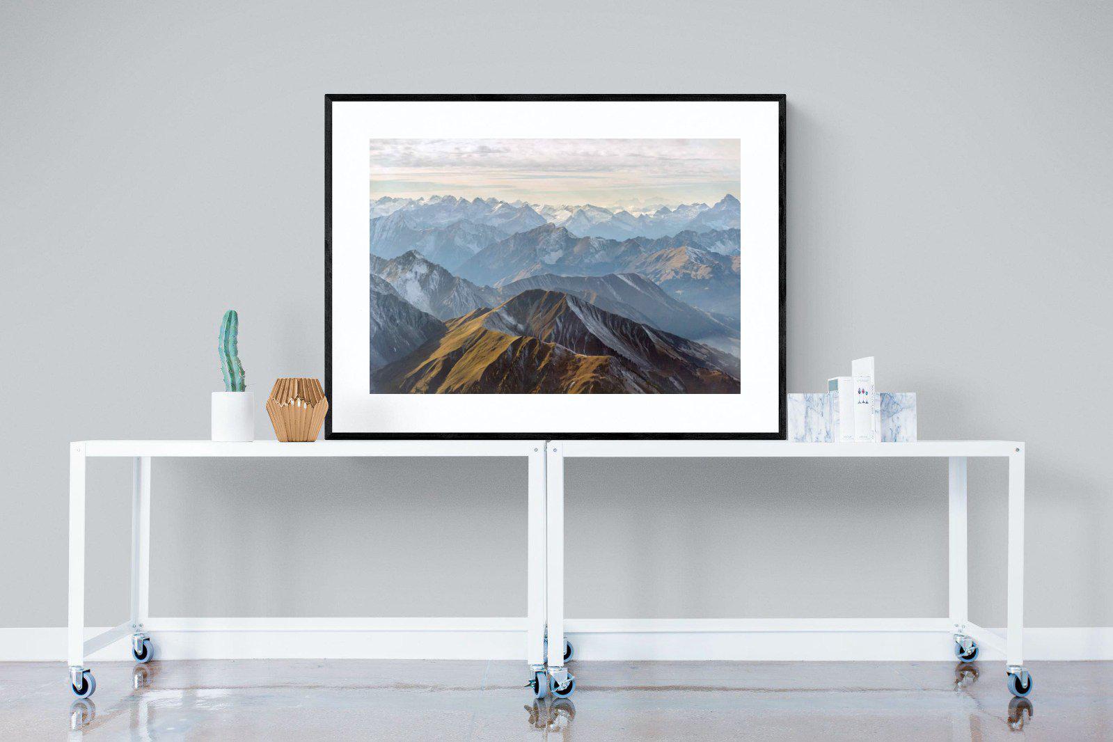 Andes Mountain-Wall_Art-120 x 90cm-Framed Print-Black-Pixalot