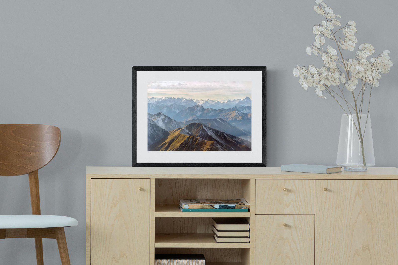 Andes Mountain-Wall_Art-60 x 45cm-Framed Print-Black-Pixalot