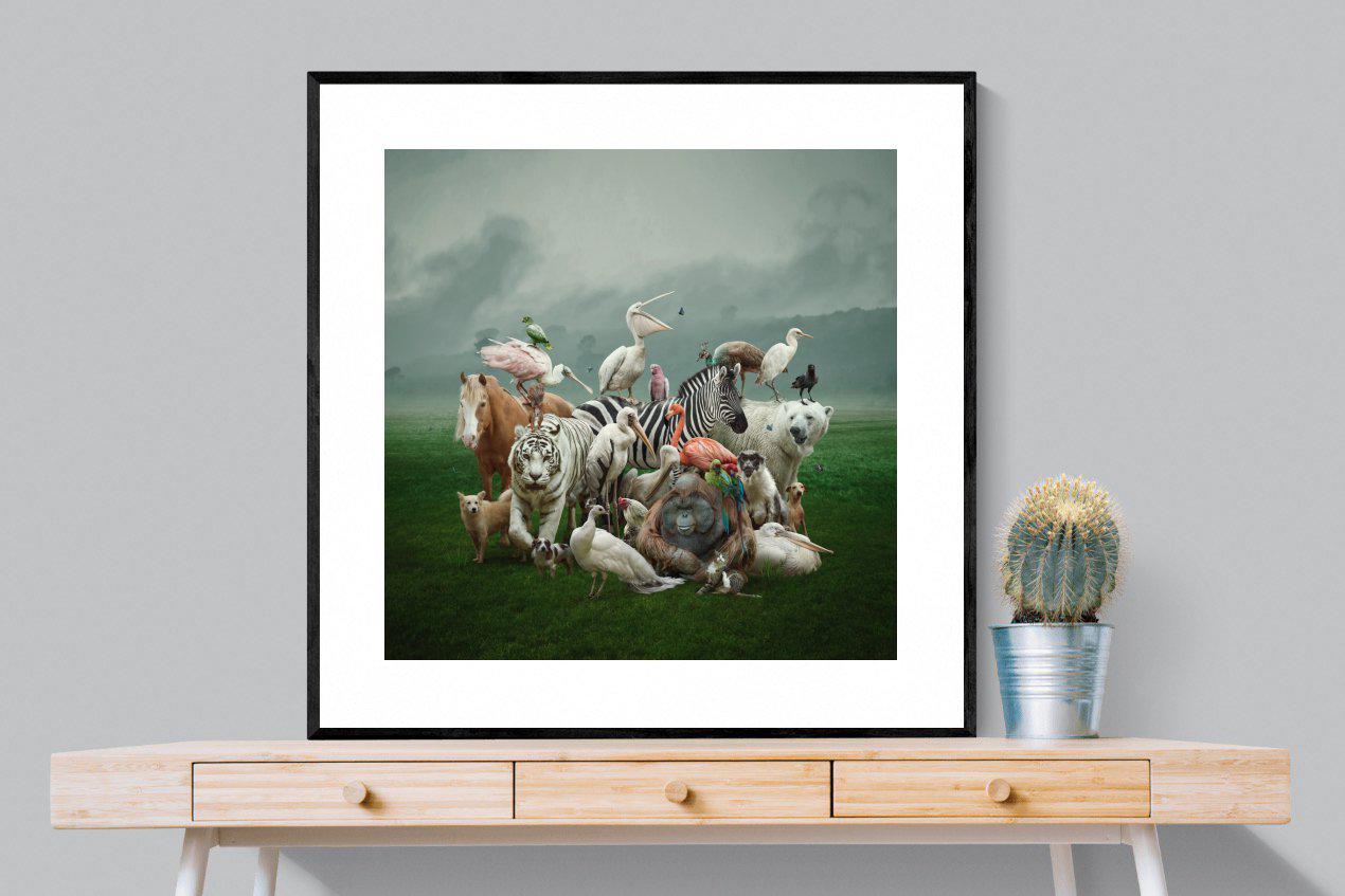 Animal Kingdom-Wall_Art-100 x 100cm-Framed Print-Black-Pixalot