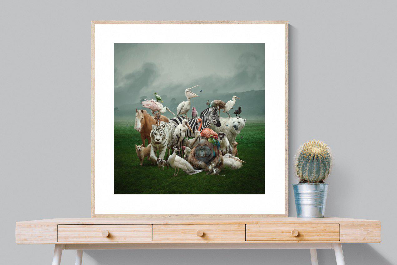 Animal Kingdom-Wall_Art-100 x 100cm-Framed Print-Wood-Pixalot