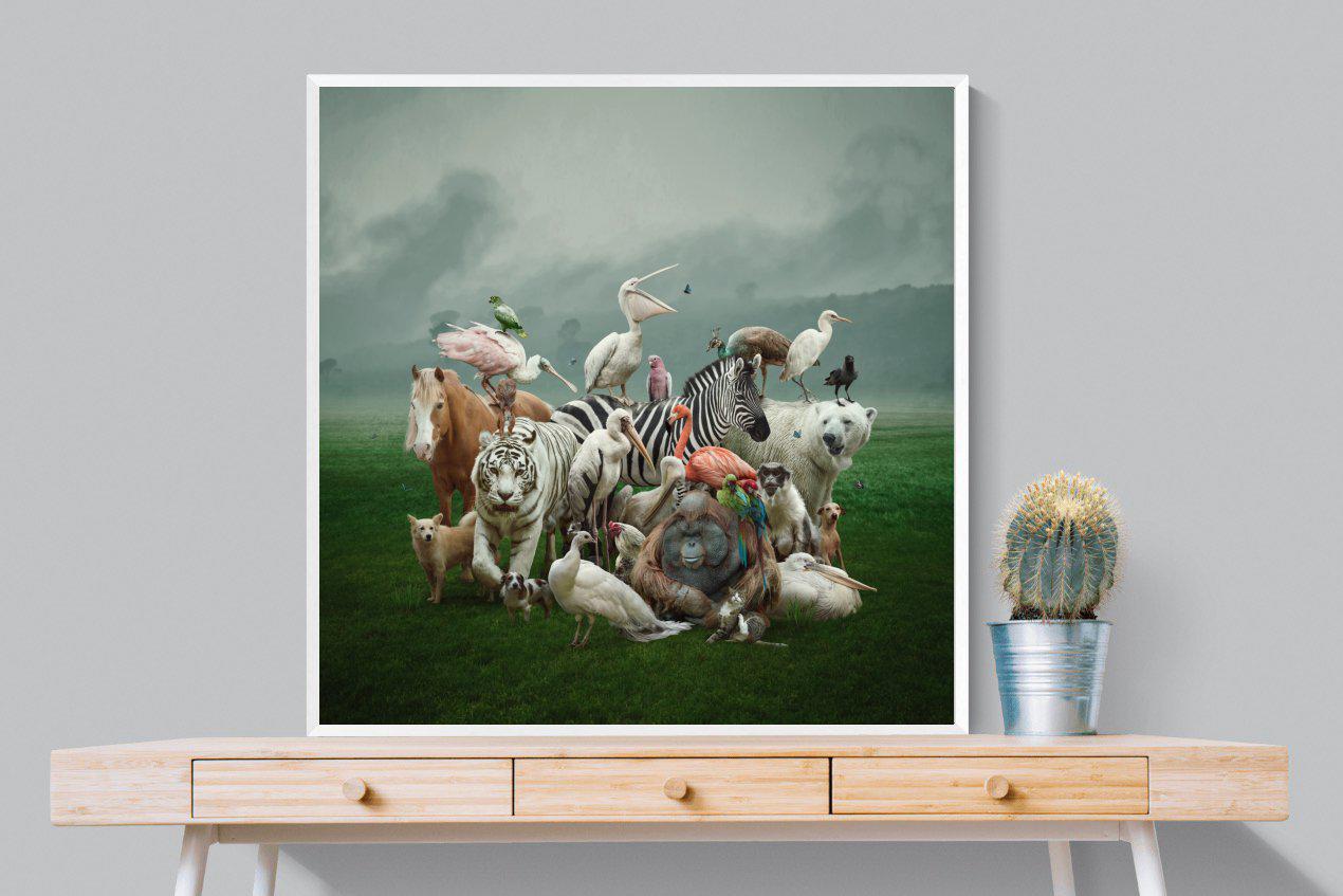 Animal Kingdom-Wall_Art-100 x 100cm-Mounted Canvas-White-Pixalot