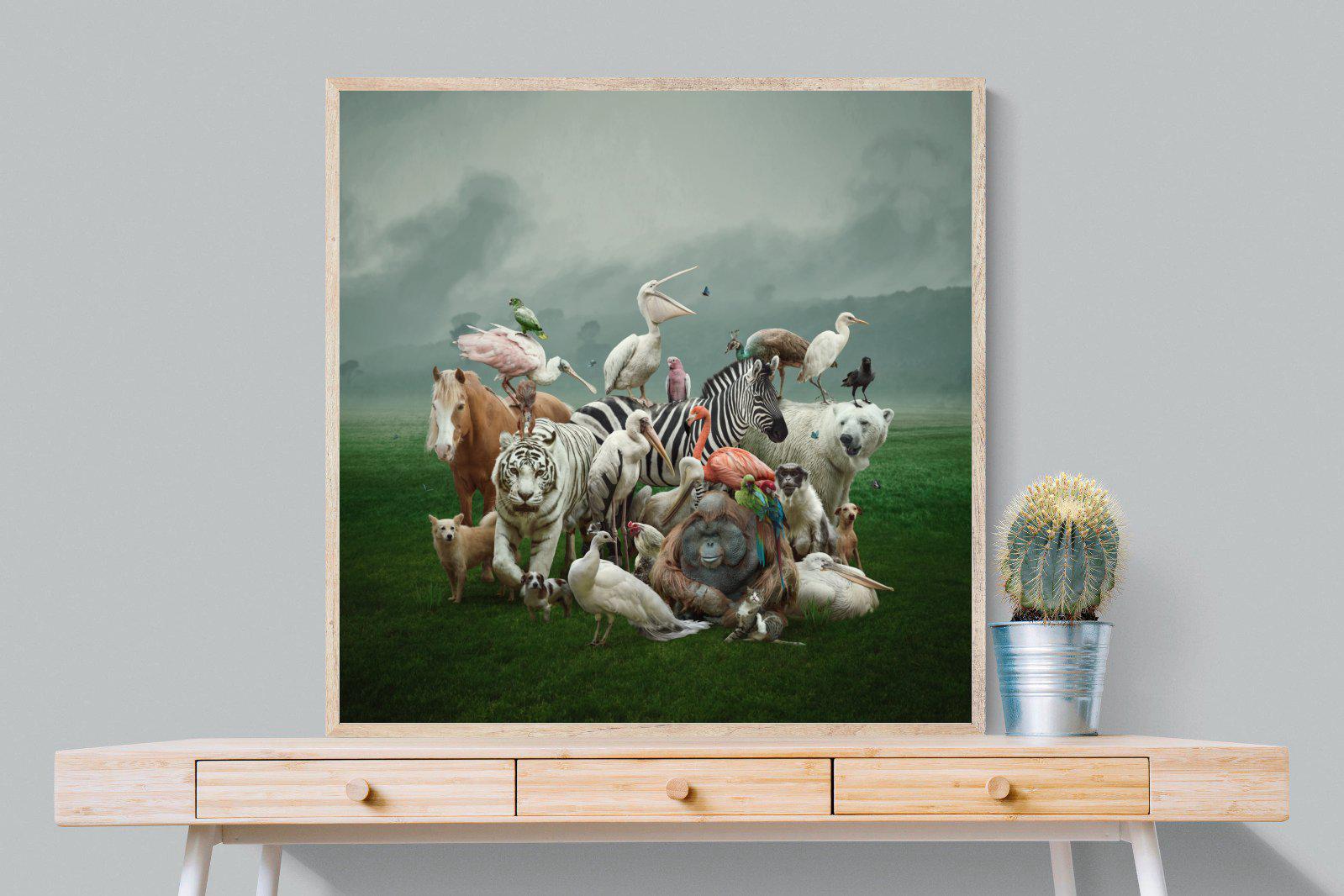 Animal Kingdom-Wall_Art-100 x 100cm-Mounted Canvas-Wood-Pixalot