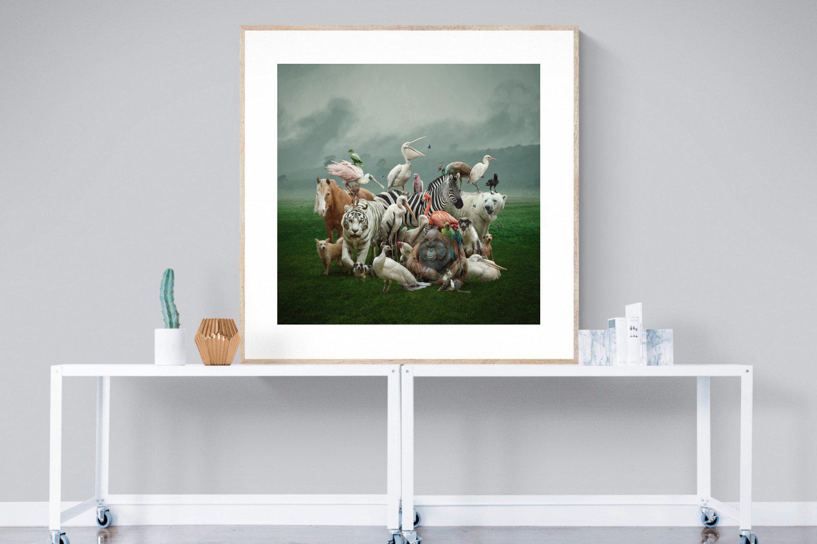 Animal Kingdom-Wall_Art-120 x 120cm-Framed Print-Wood-Pixalot