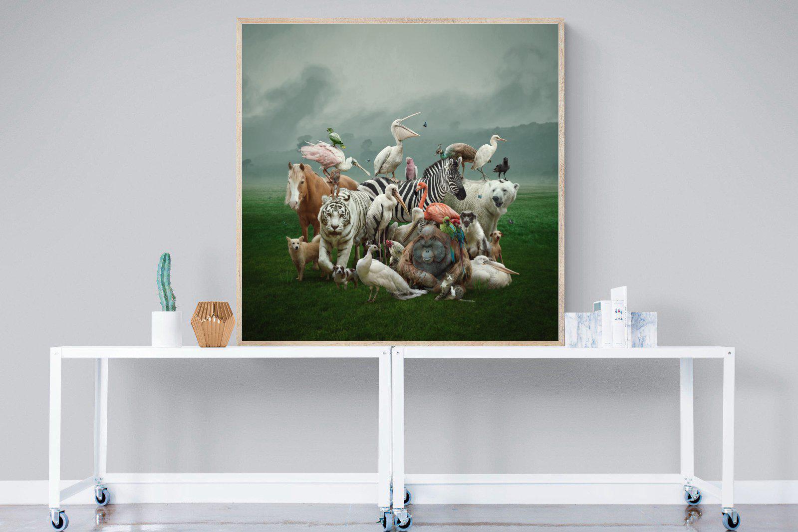Animal Kingdom-Wall_Art-120 x 120cm-Mounted Canvas-Wood-Pixalot