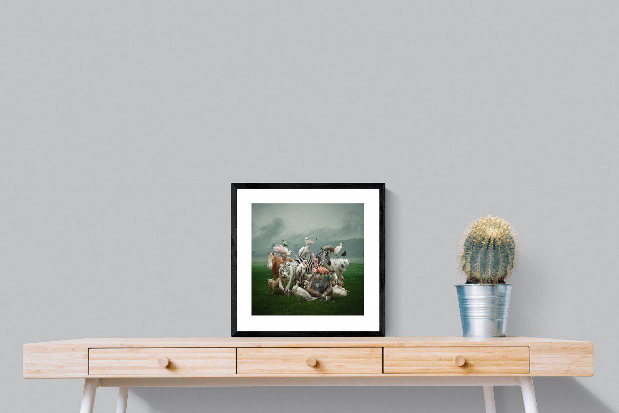 Animal Kingdom-Wall_Art-50 x 50cm-Framed Print-Black-Pixalot