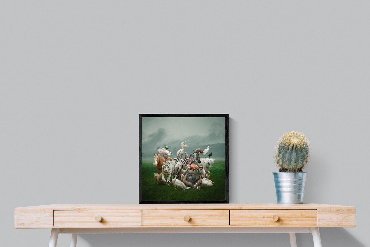 Animal Kingdom-Wall_Art-50 x 50cm-Mounted Canvas-Black-Pixalot