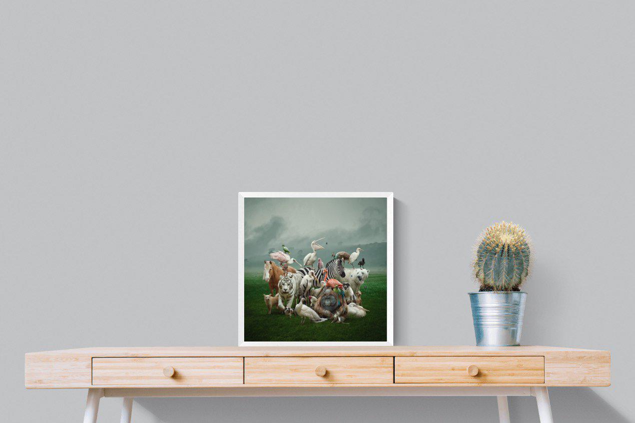 Animal Kingdom-Wall_Art-50 x 50cm-Mounted Canvas-White-Pixalot