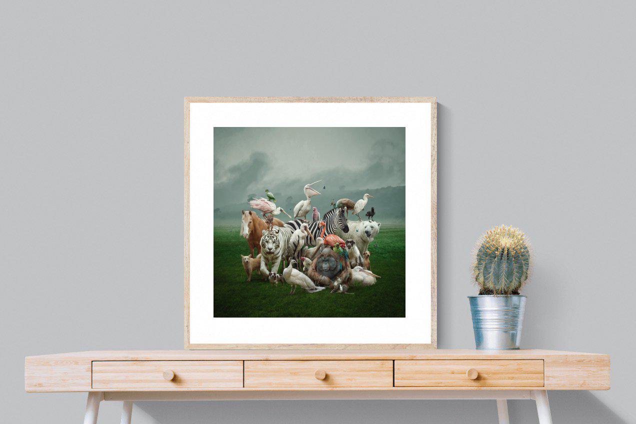 Animal Kingdom-Wall_Art-80 x 80cm-Framed Print-Wood-Pixalot