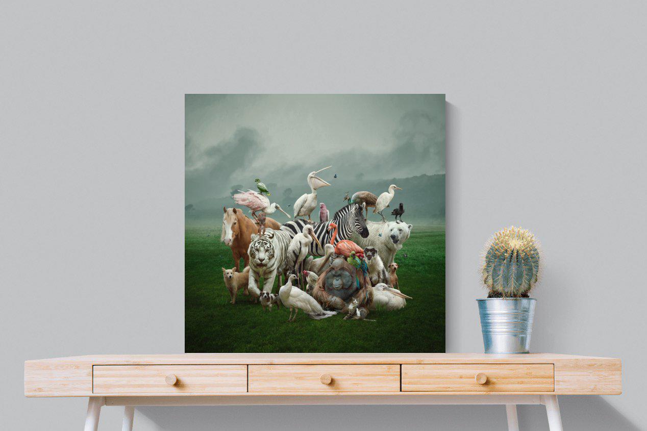 Animal Kingdom-Wall_Art-80 x 80cm-Mounted Canvas-No Frame-Pixalot