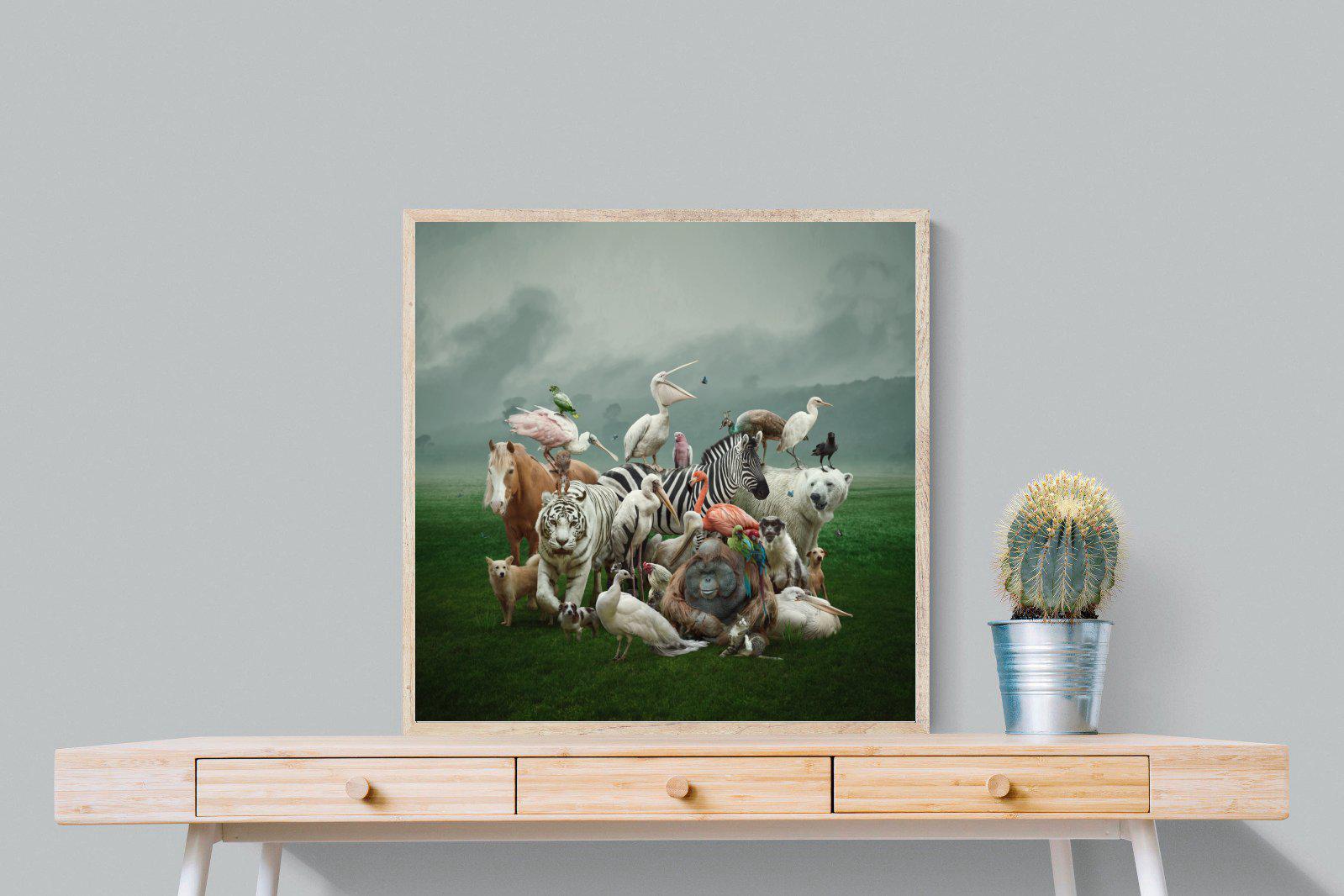 Animal Kingdom-Wall_Art-80 x 80cm-Mounted Canvas-Wood-Pixalot