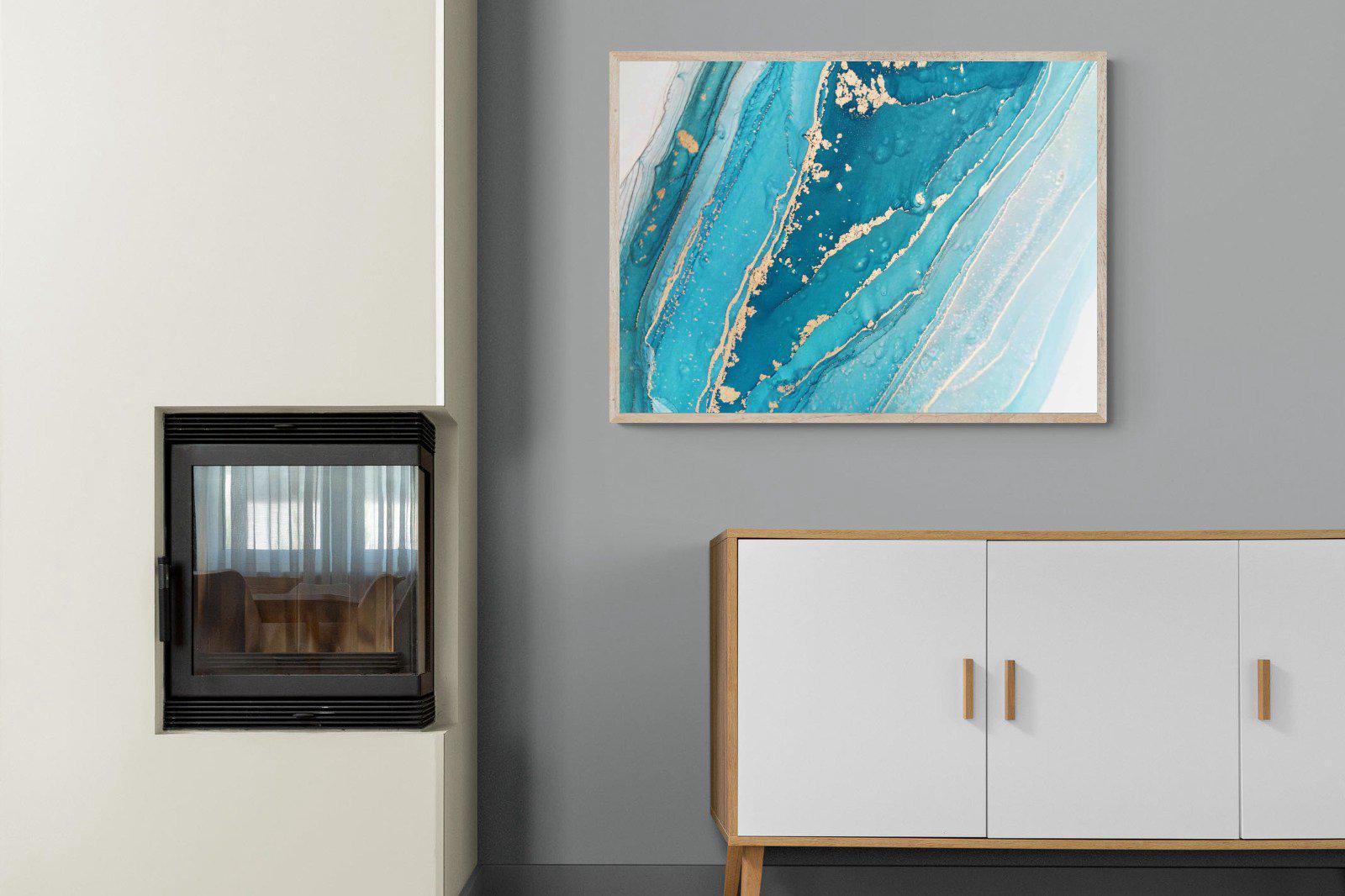 Aqua Abstract-Wall_Art-100 x 75cm-Mounted Canvas-Wood-Pixalot