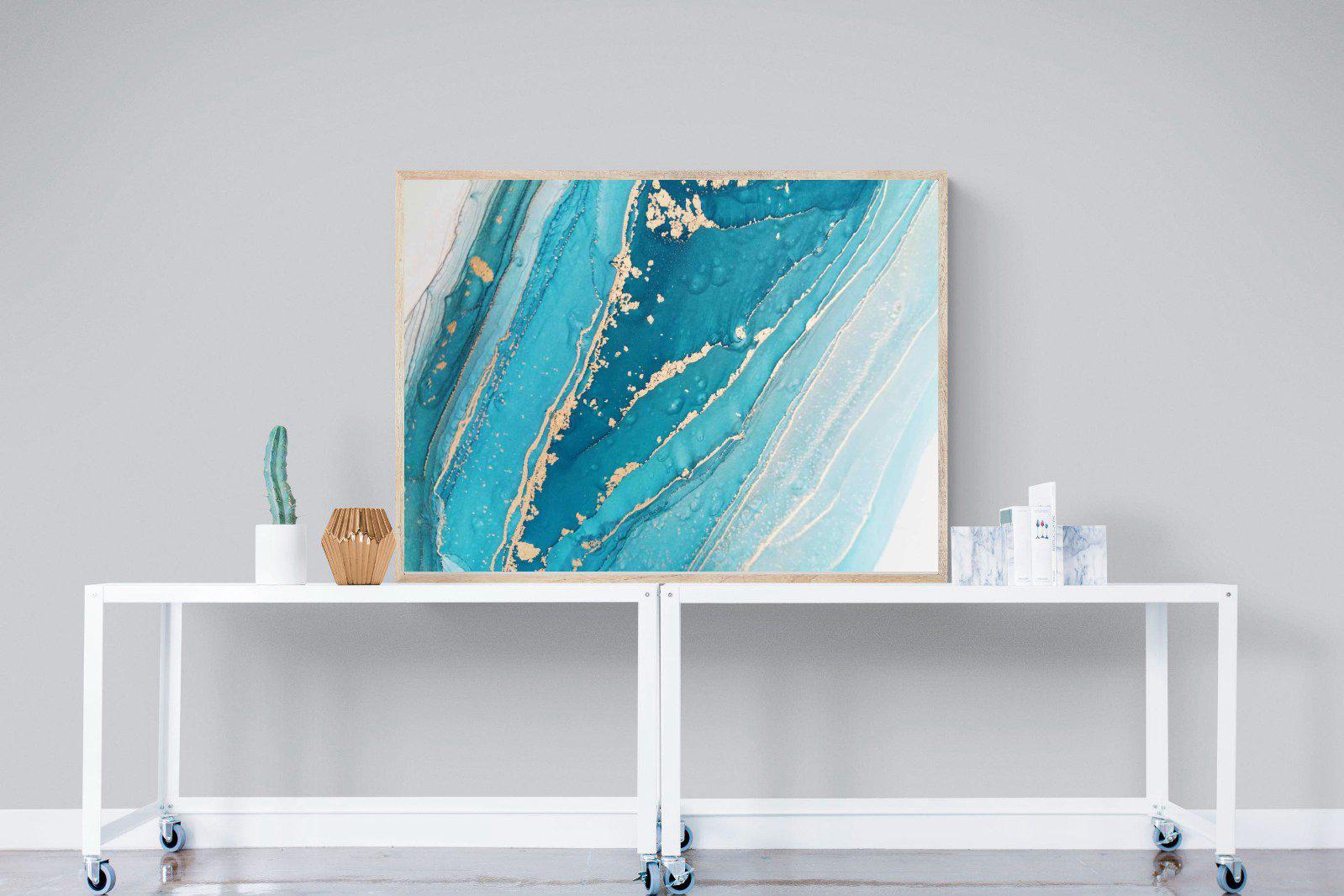 Aqua Abstract-Wall_Art-120 x 90cm-Mounted Canvas-Wood-Pixalot