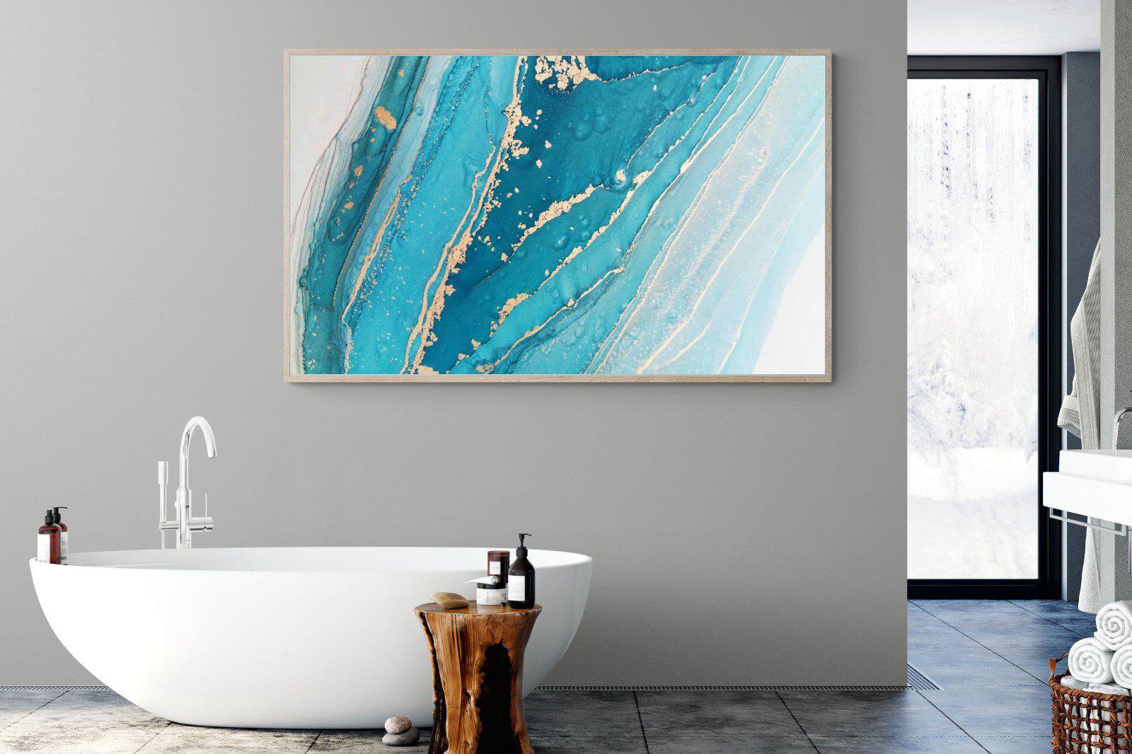 Aqua Abstract-Wall_Art-180 x 110cm-Mounted Canvas-Wood-Pixalot