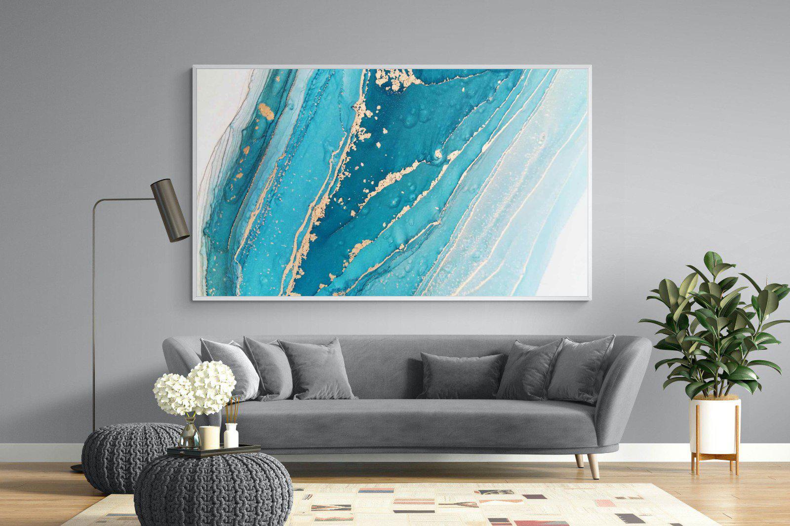 Aqua Abstract-Wall_Art-220 x 130cm-Mounted Canvas-White-Pixalot