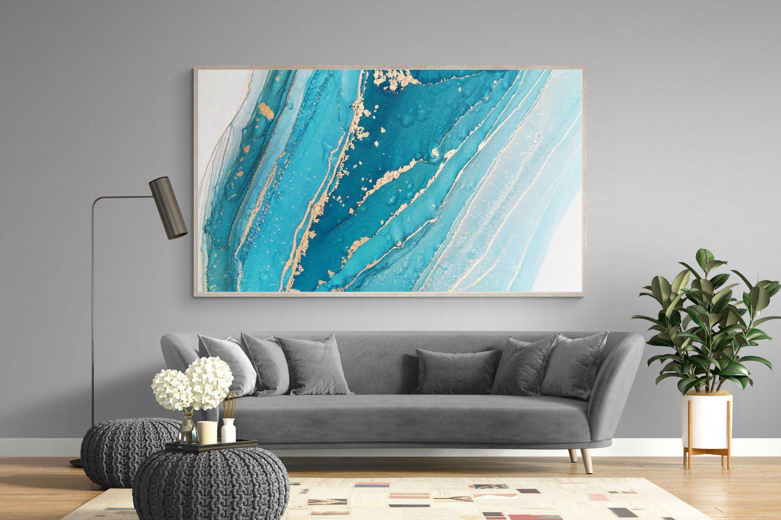 Aqua Abstract-Wall_Art-220 x 130cm-Mounted Canvas-Wood-Pixalot