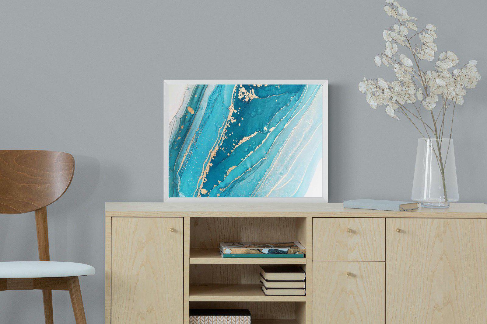 Aqua Abstract-Wall_Art-60 x 45cm-Mounted Canvas-White-Pixalot