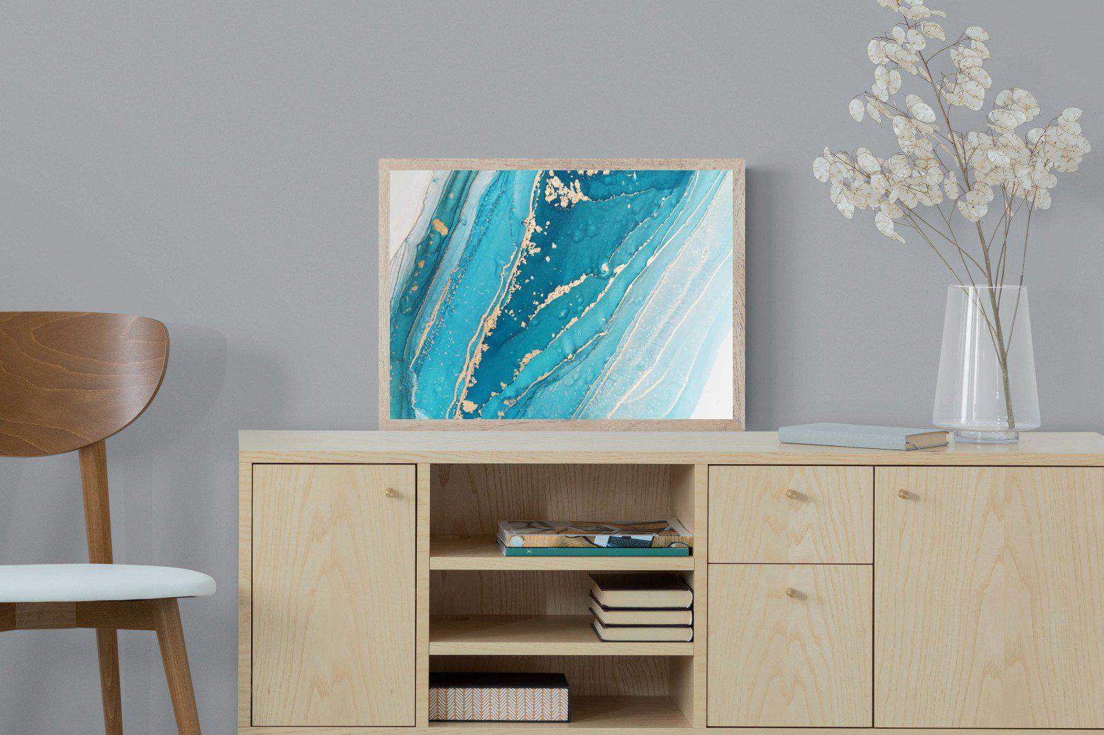 Aqua Abstract-Wall_Art-60 x 45cm-Mounted Canvas-Wood-Pixalot