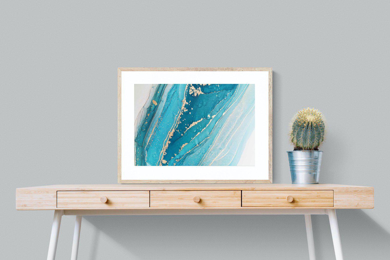 Aqua Abstract-Wall_Art-80 x 60cm-Framed Print-Wood-Pixalot