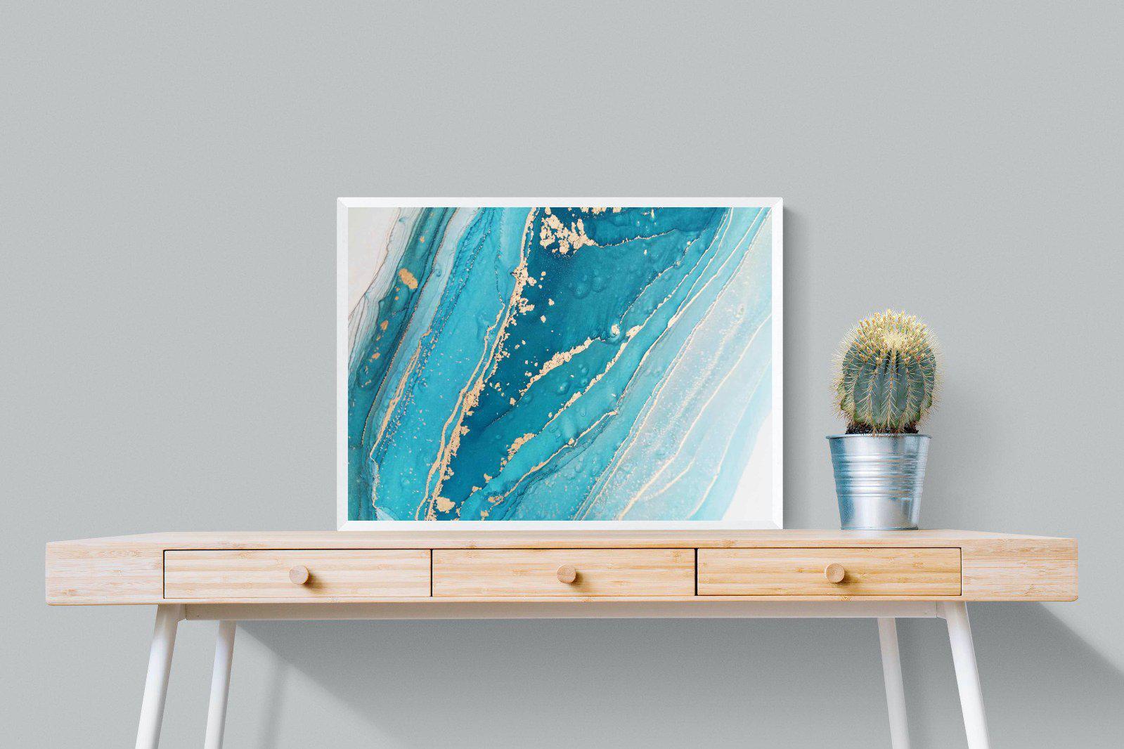 Aqua Abstract-Wall_Art-80 x 60cm-Mounted Canvas-White-Pixalot