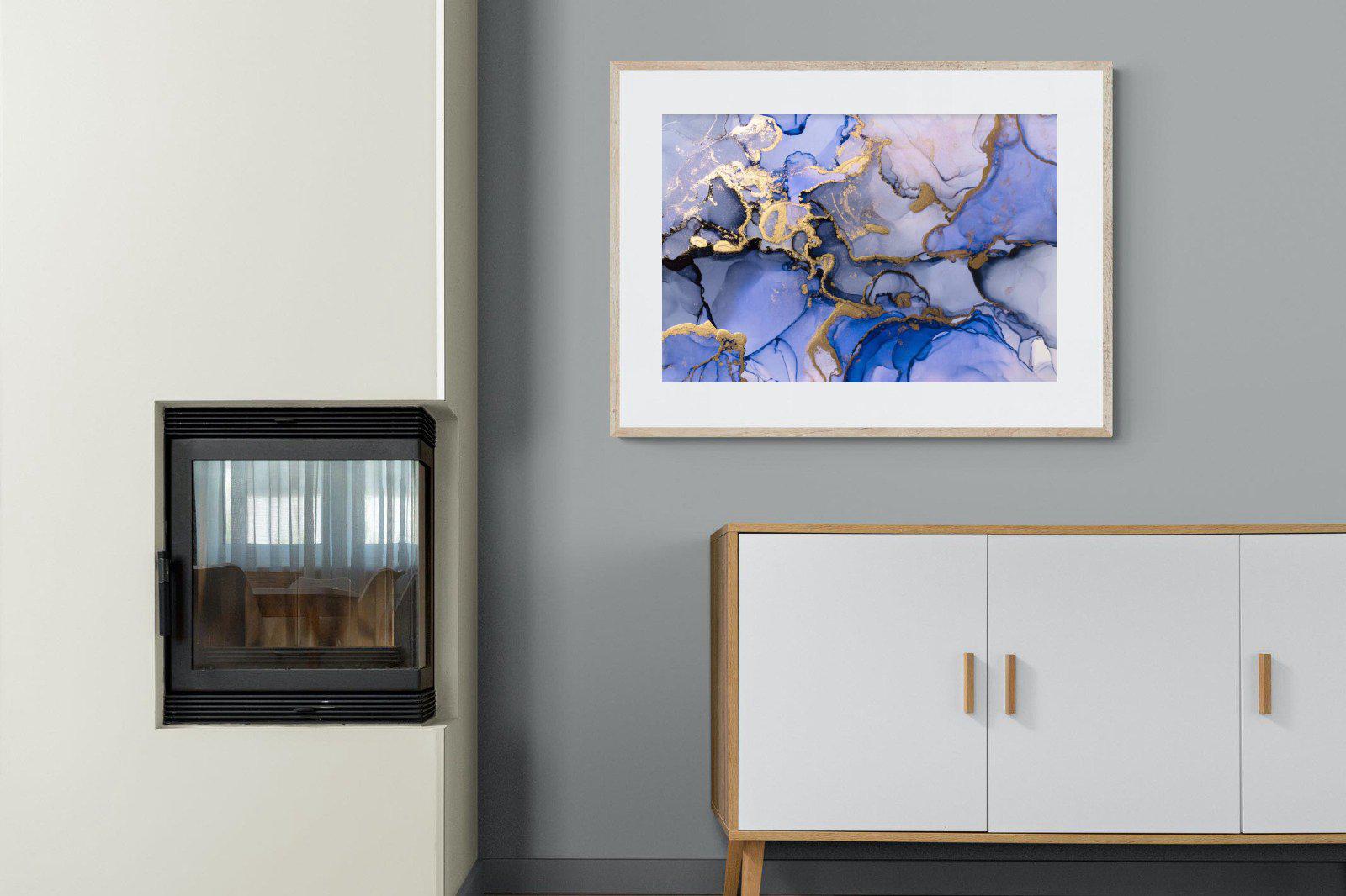 Aqua Gold-Wall_Art-100 x 75cm-Framed Print-Wood-Pixalot
