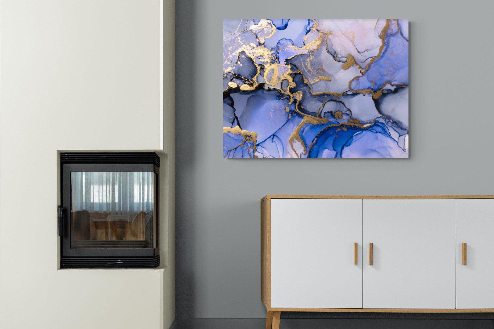 Aqua Gold-Wall_Art-100 x 75cm-Mounted Canvas-No Frame-Pixalot