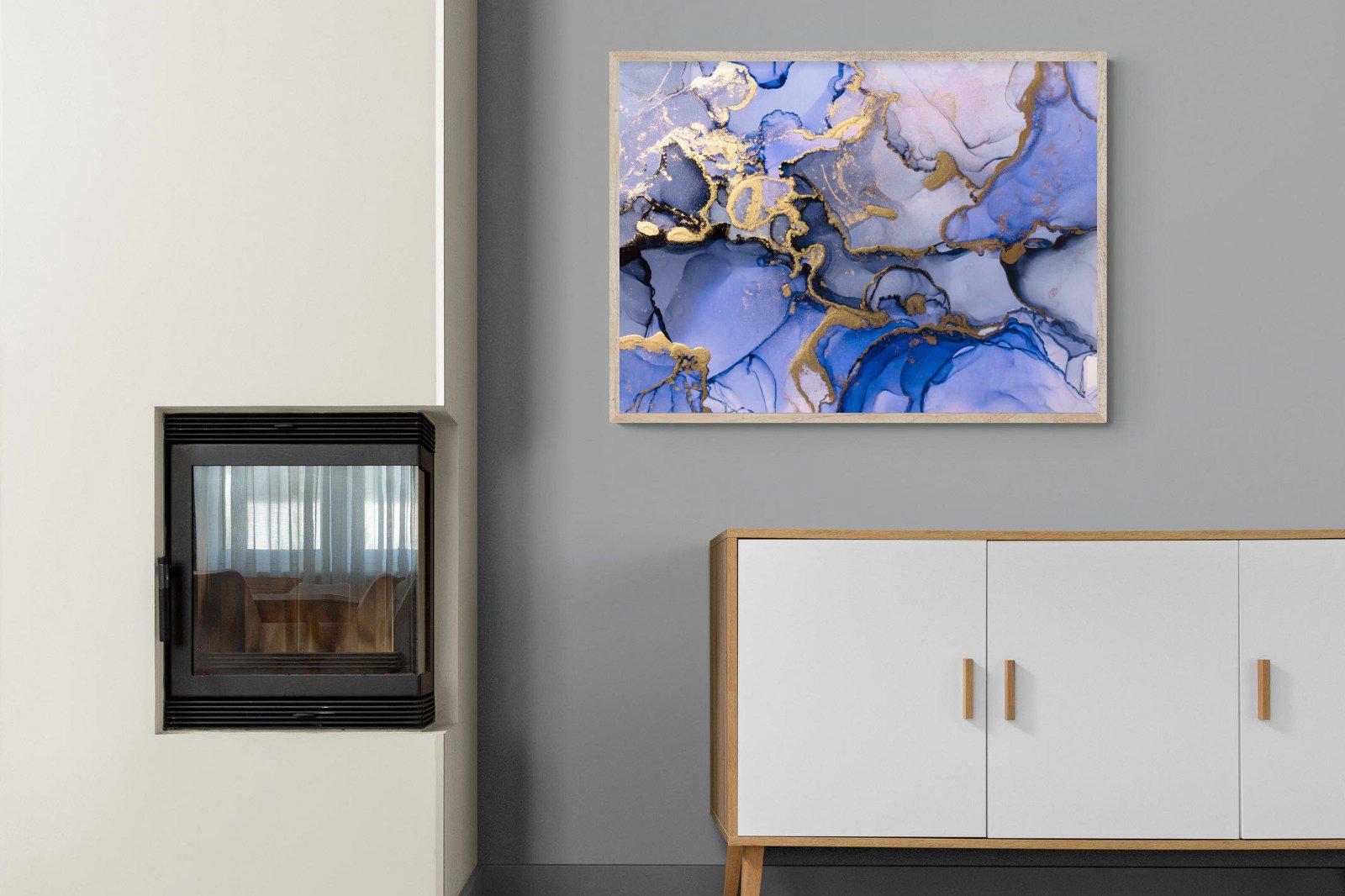 Aqua Gold-Wall_Art-100 x 75cm-Mounted Canvas-Wood-Pixalot