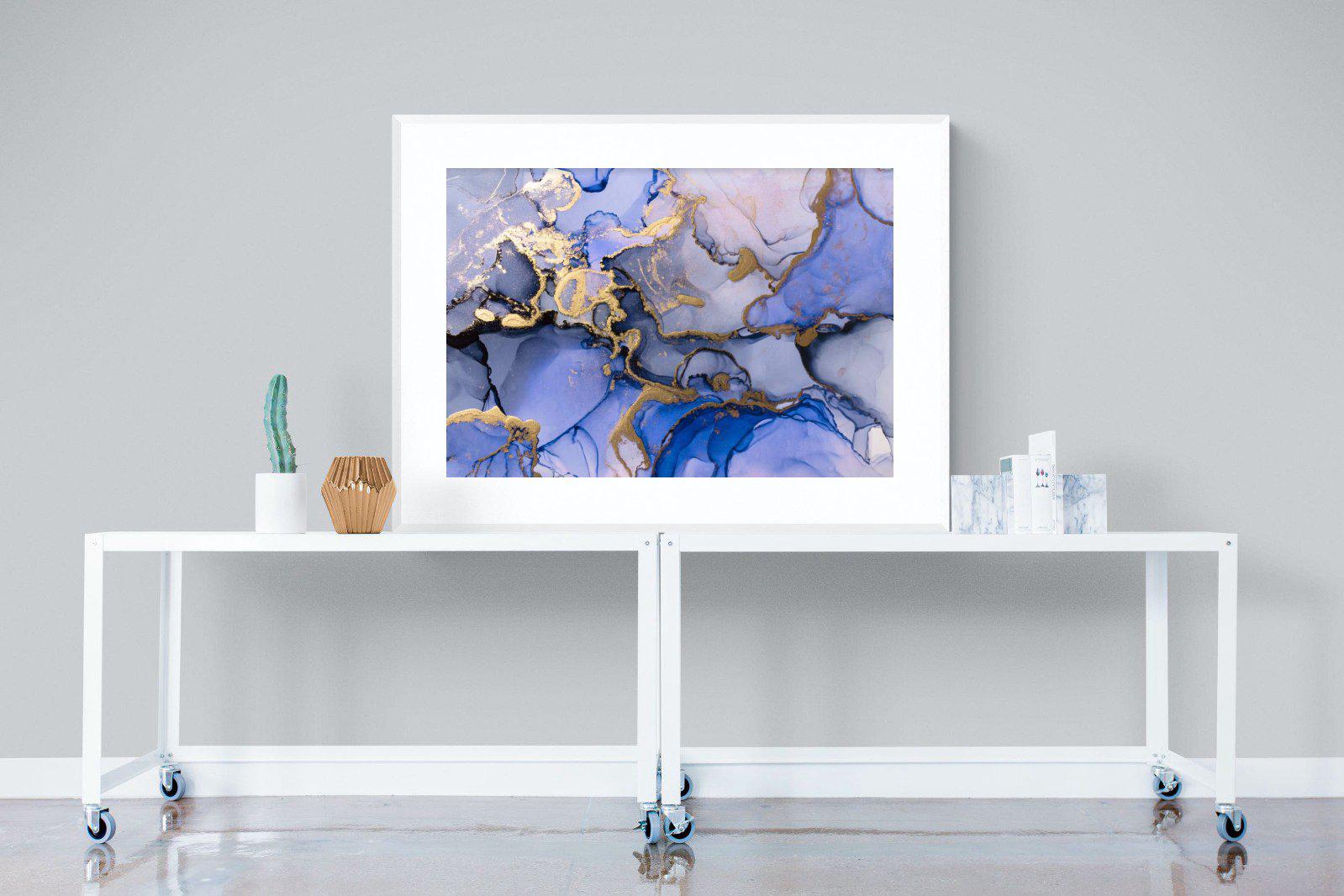 Aqua Gold-Wall_Art-120 x 90cm-Framed Print-White-Pixalot