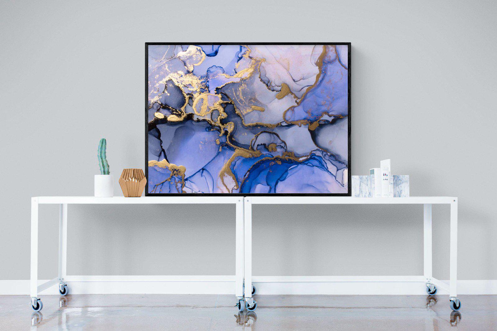 Aqua Gold-Wall_Art-120 x 90cm-Mounted Canvas-Black-Pixalot