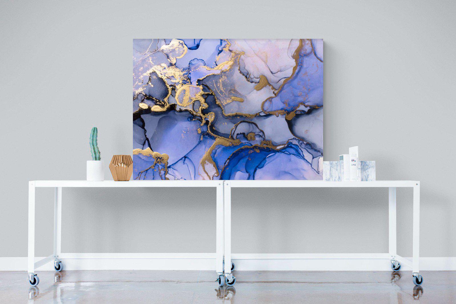 Aqua Gold-Wall_Art-120 x 90cm-Mounted Canvas-No Frame-Pixalot