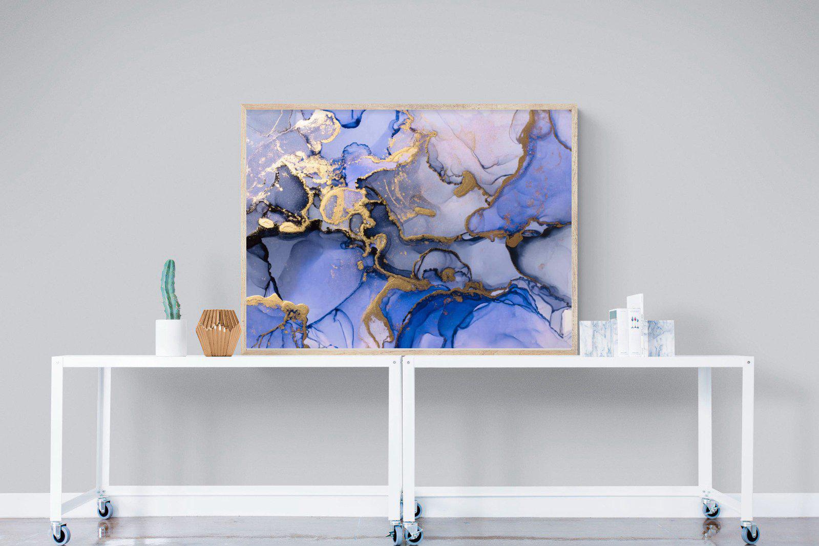 Aqua Gold-Wall_Art-120 x 90cm-Mounted Canvas-Wood-Pixalot