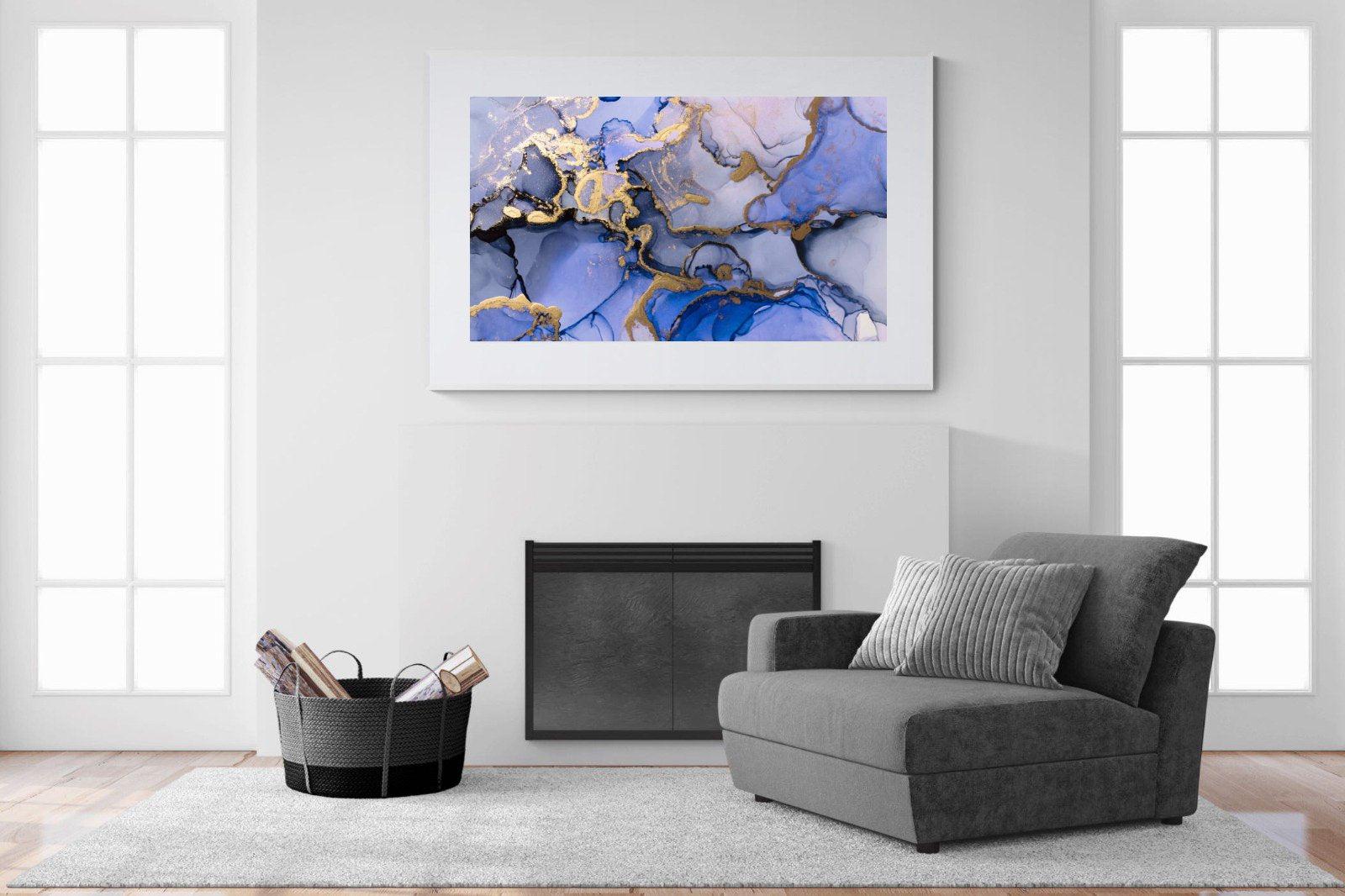 Aqua Gold-Wall_Art-150 x 100cm-Framed Print-White-Pixalot