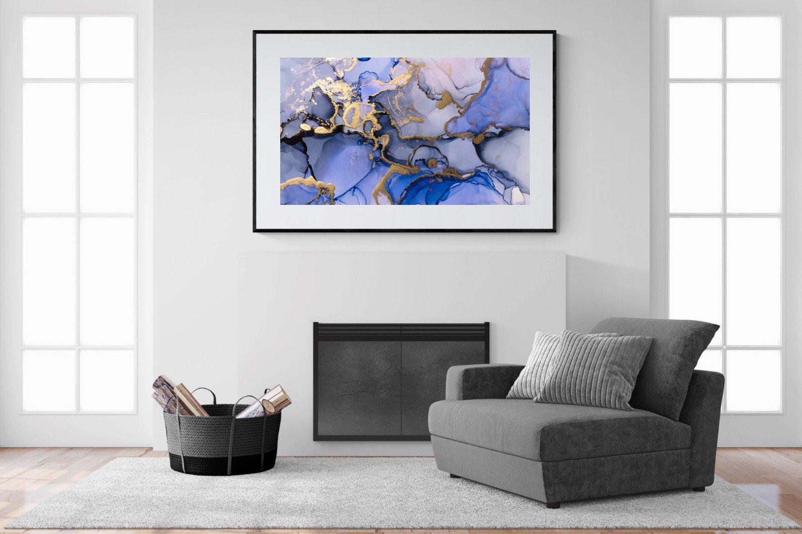 Aqua Gold-Wall_Art-150 x 100cm-Framed Print-Black-Pixalot