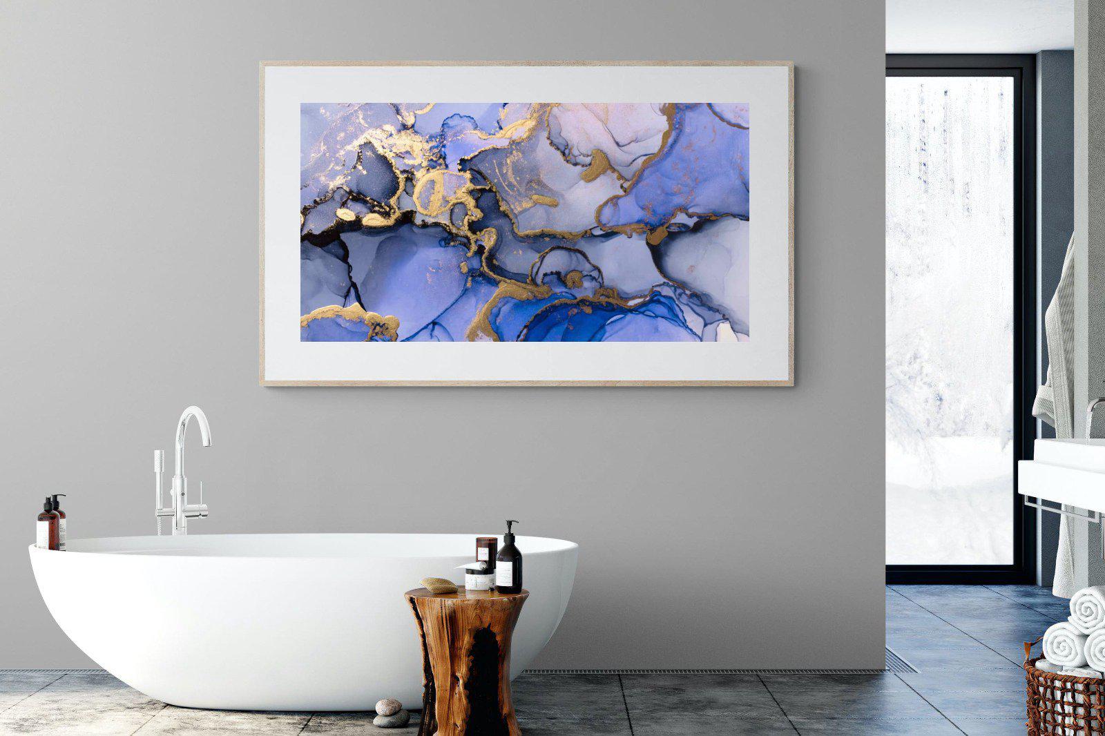 Aqua Gold-Wall_Art-180 x 110cm-Framed Print-Wood-Pixalot