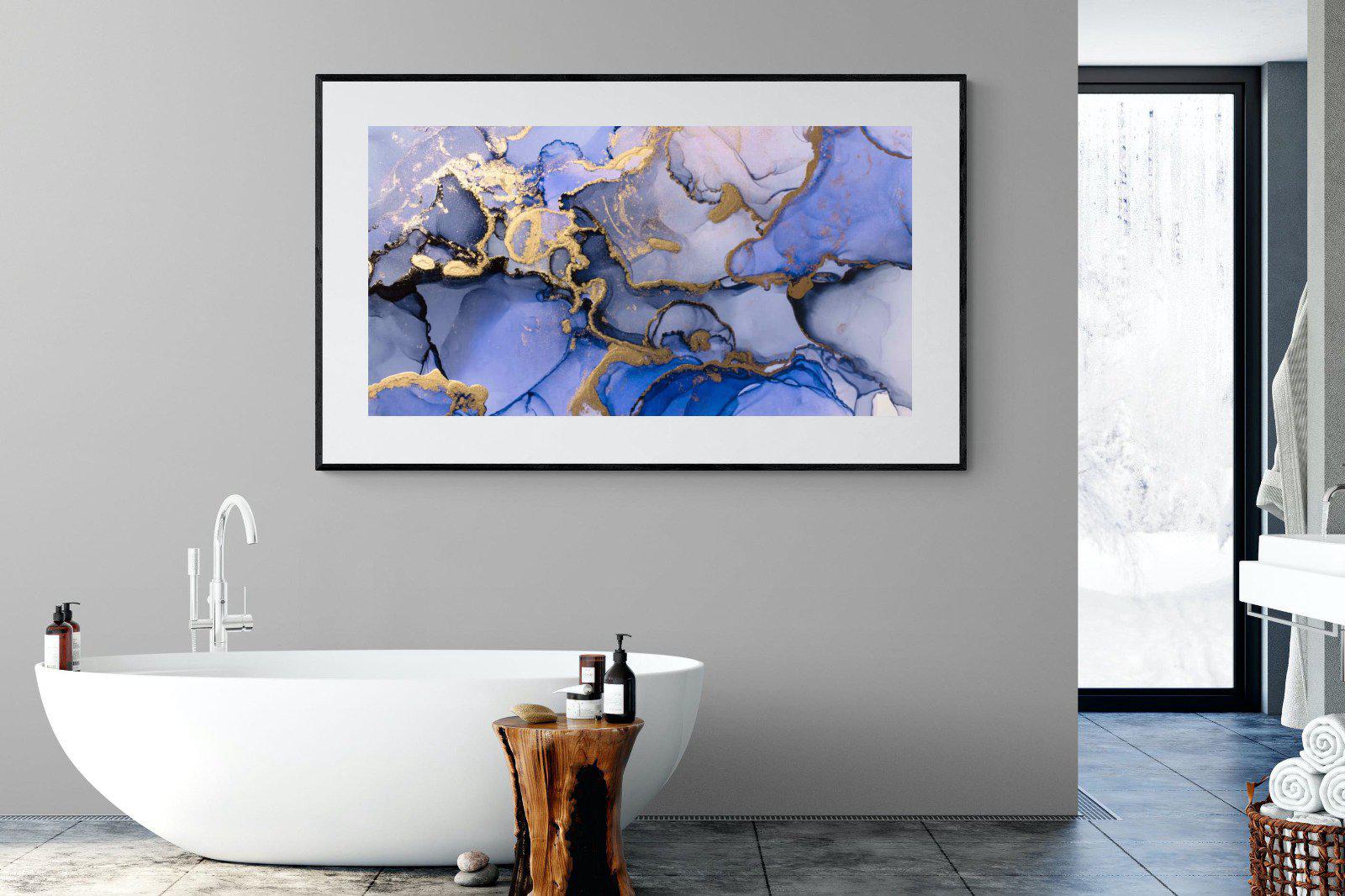 Aqua Gold-Wall_Art-180 x 110cm-Framed Print-Black-Pixalot