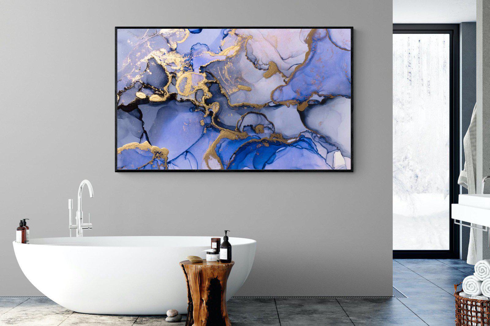 Aqua Gold-Wall_Art-180 x 110cm-Mounted Canvas-Black-Pixalot