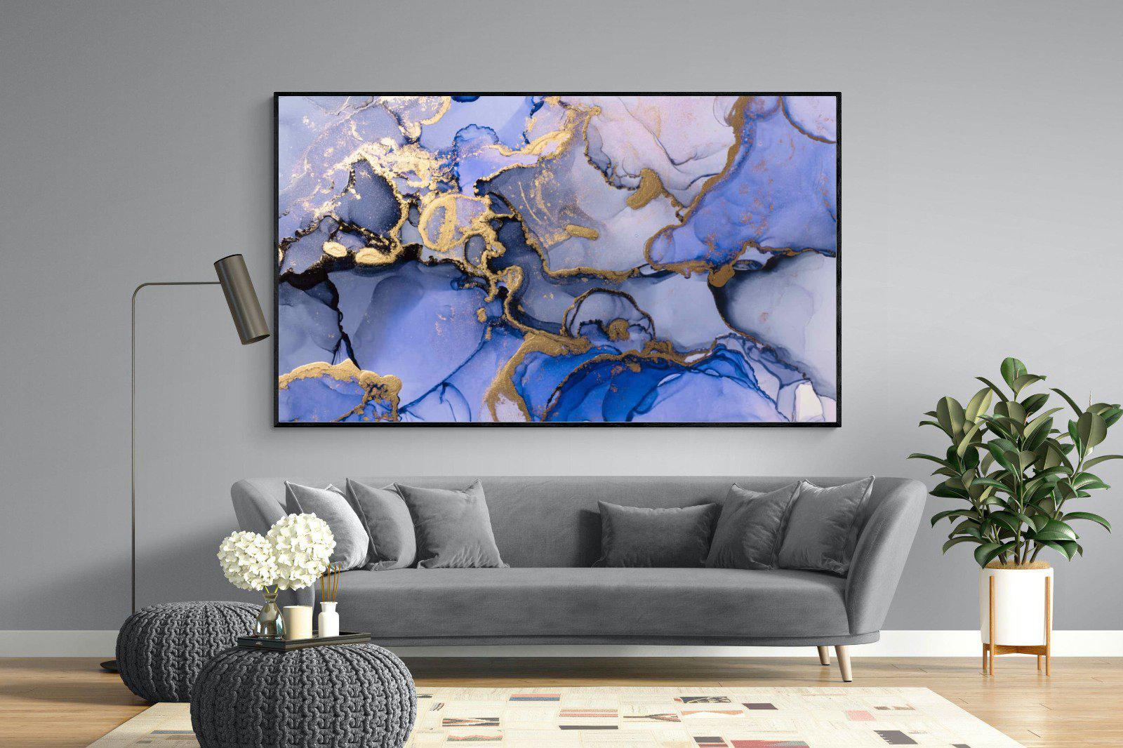 Aqua Gold-Wall_Art-220 x 130cm-Mounted Canvas-Black-Pixalot