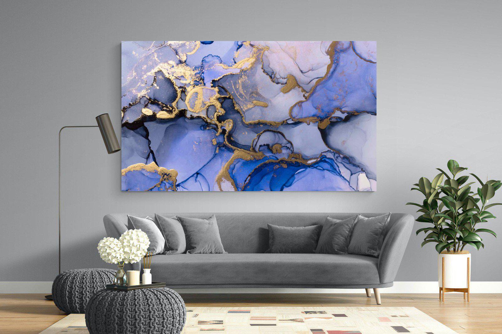 Aqua Gold-Wall_Art-220 x 130cm-Mounted Canvas-No Frame-Pixalot
