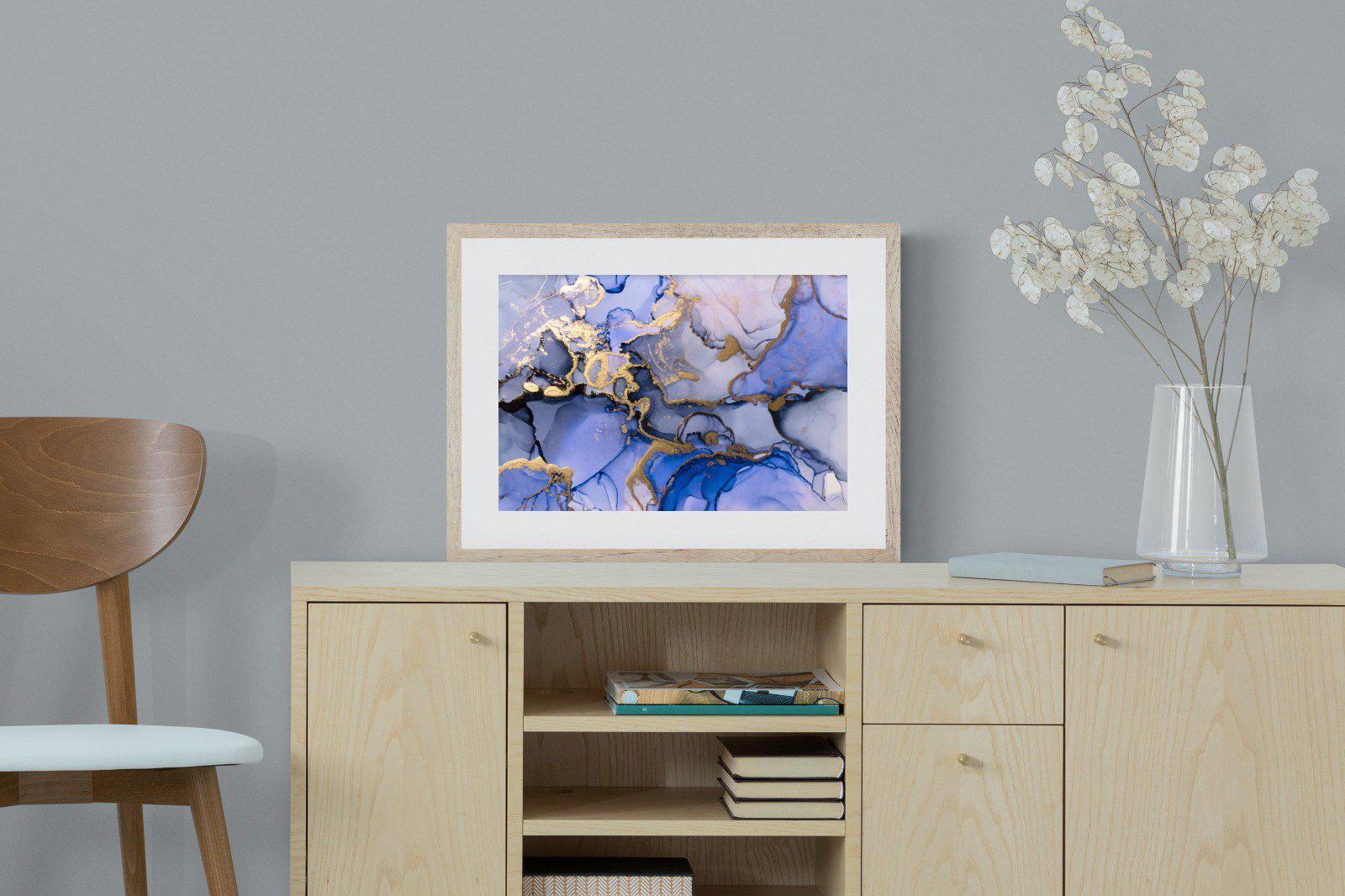 Aqua Gold-Wall_Art-60 x 45cm-Framed Print-Wood-Pixalot