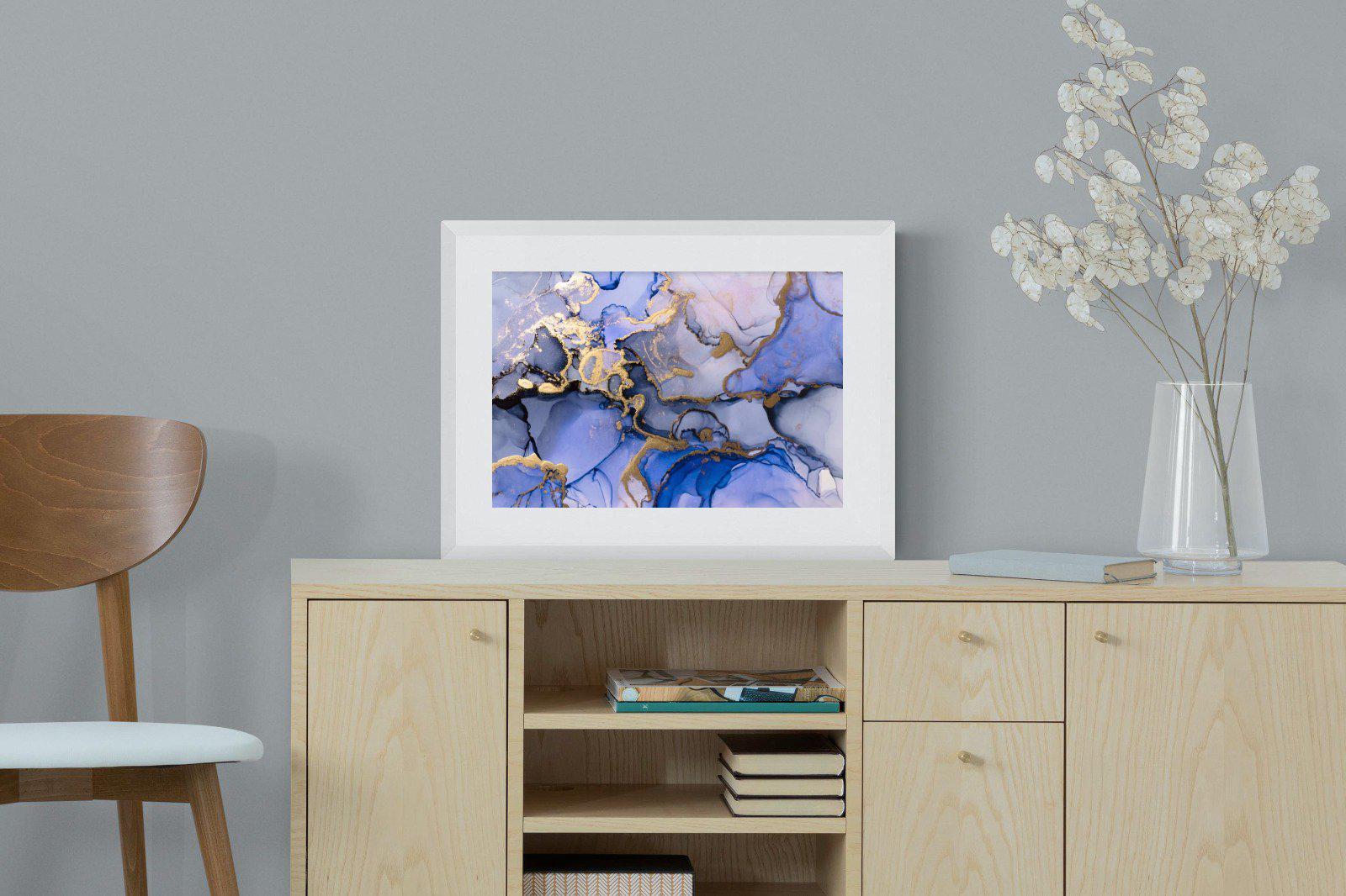 Aqua Gold-Wall_Art-60 x 45cm-Framed Print-White-Pixalot