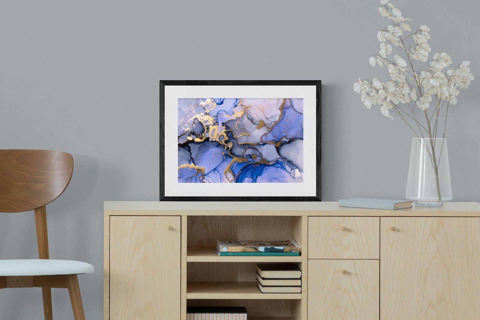 Aqua Gold-Wall_Art-60 x 45cm-Framed Print-Black-Pixalot